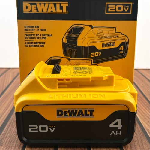 2 Pack DEWALT DCB204-2 20V MAX Premium Lithium-Ion 4.0Ah Battery Pk