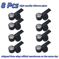 ( Pack of 8 ) 3.5" Silicone Tobacco Smoking Pipe with Lid Black Hand Pipes Bowl