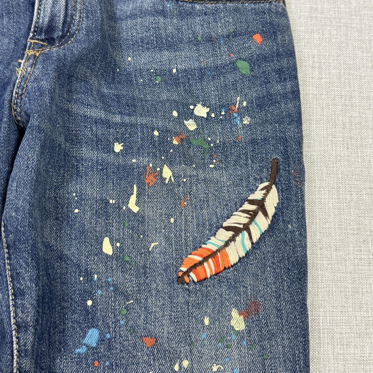 Polo Ralph Lauren Paint Astor Slim Boyfriend Jeans Girls Large 12