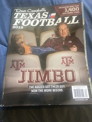 2018 Dave Campbell's Texas Football Magazine A&M Longhorns Tech SMU Aggies Jimbo - Image 1 of 4