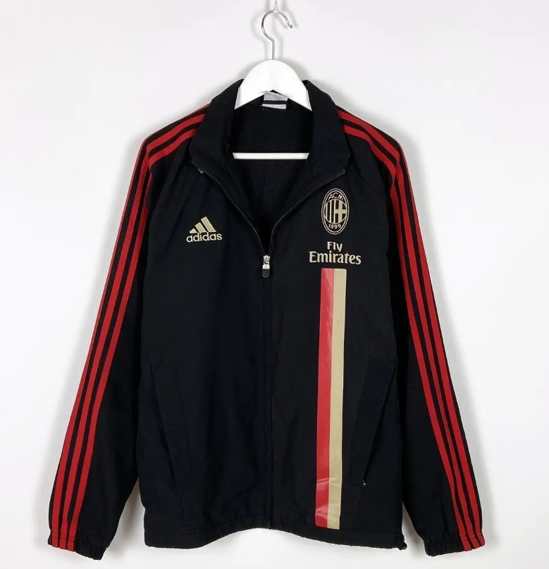 Vintage Adidas AC Milan Fly Emirates Track Jacket Black Red