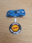 Vintage 1969 Hot Wheels Ferrari 312P Blue Redline Car + Bonus Hot Wheels Button