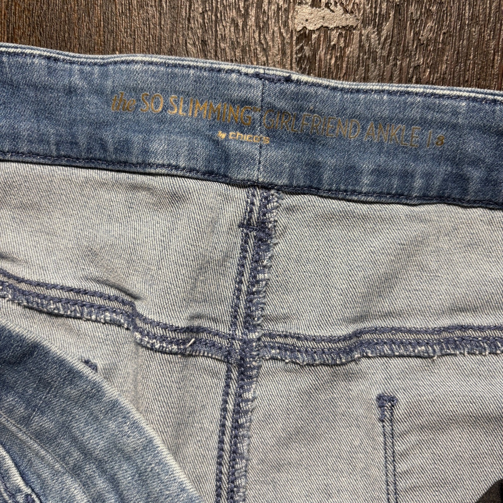 Plus Size Slimming Denim Patchwork Ankle Length J… - image 3