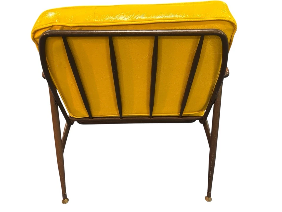 Vintage MCM Baumritter Metal & Wood PATIO Sun Porch Chair w Cushions 1960s - Image 3 of 4