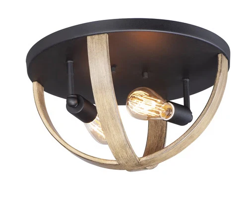 Maxim Compass 2-Light 16" Ceiling Light in Antique Pecan and Black - Picture 1 of 2