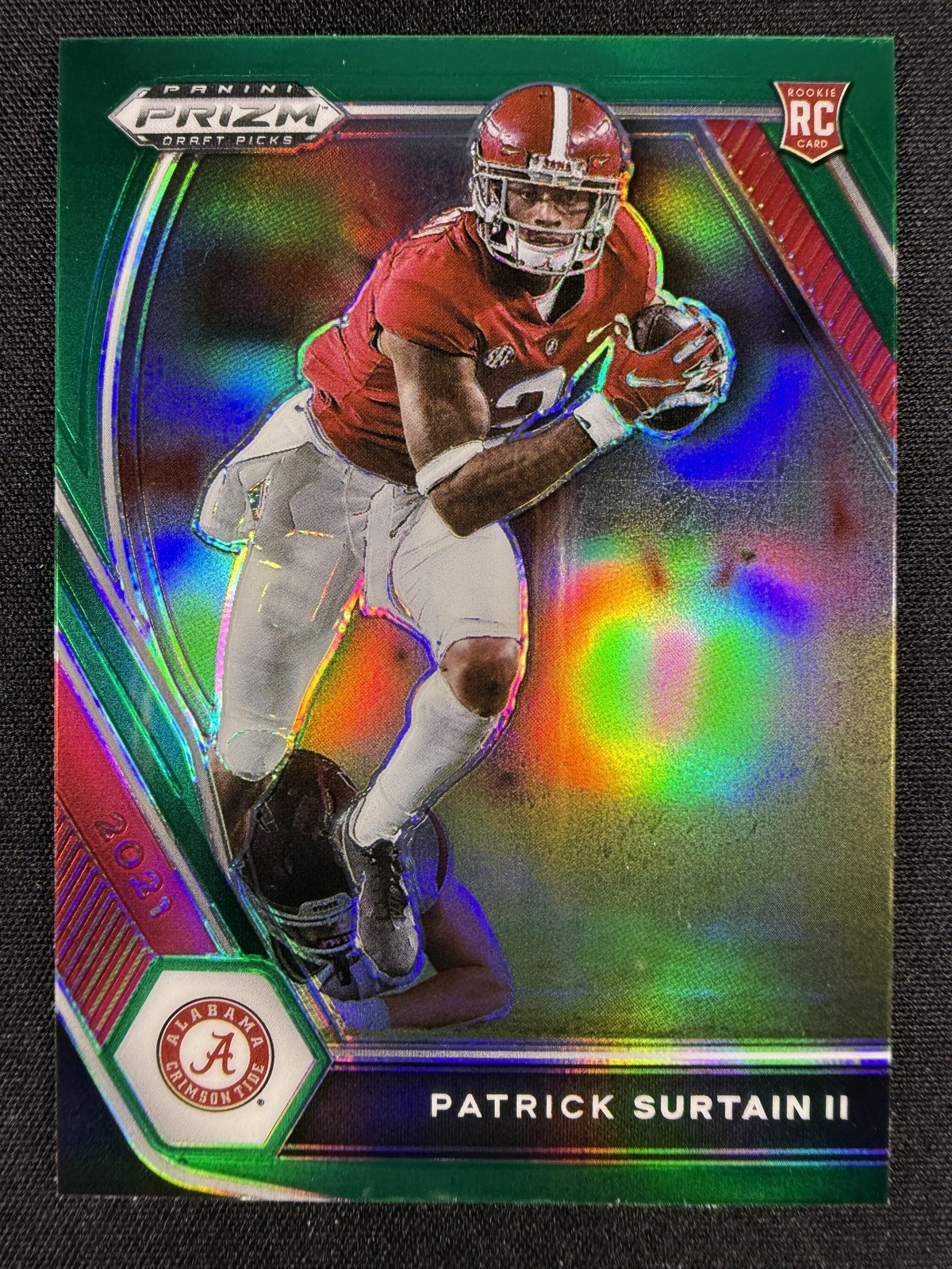 2021 Panini Prizm Draft Picks Collegiate #143 Patrick Surtain II Green Rookie