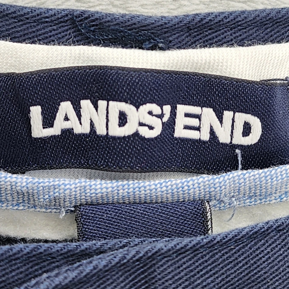 Lands End 短裤男式 31 蓝色传统版型平前斜纹布休闲学院风 — 第 4/4 张图片