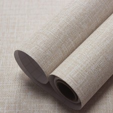 WAPANE Grasscloth Peel and Stick Wallpaper 15.7" x 78.7", Beige Faux Linen Co...