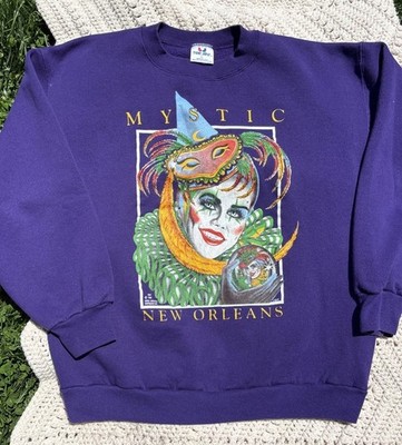 VTG Tee Jays Sweatshirt Mens Large Purple Mystic Mardi Gras New Orleans READ