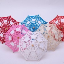 Mini Cotton Lace Umbrella Embroidered Sun Parasol  Children Kids