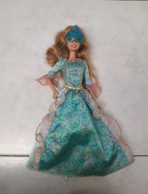 Three Musketeers Barbie Doll Mattel Green Dress Mask Glitter Aramina