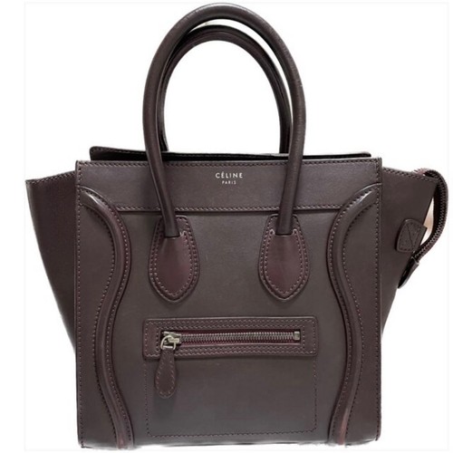 Celine Luggage Mini Shopper Bordeaux Leather Used From Japan