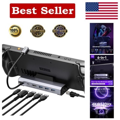 Ultra-Fast 6-in-1 Docking Station: 100W Charge & Gigabit Ethernet for Gaming