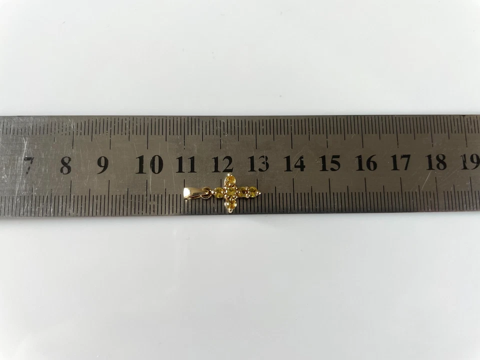 Colgante Cruz Citrino Oro 9ct Citrino Colgante Cruz Vintage Colgante Cruz Foto 2 de 4