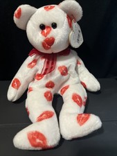 TY Beanie Babies - SMOOCH the Kiss Red Lips Valentine Bear  with tags