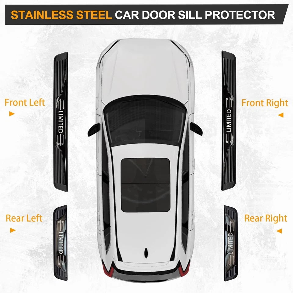 Cubierta de umbral de puerta de coche con moldura limitada placa protectora accesorios para Hyundai Santa Fe Foto 4 de 4