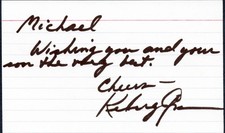 Kelsey Grammer signed 3x5  index card