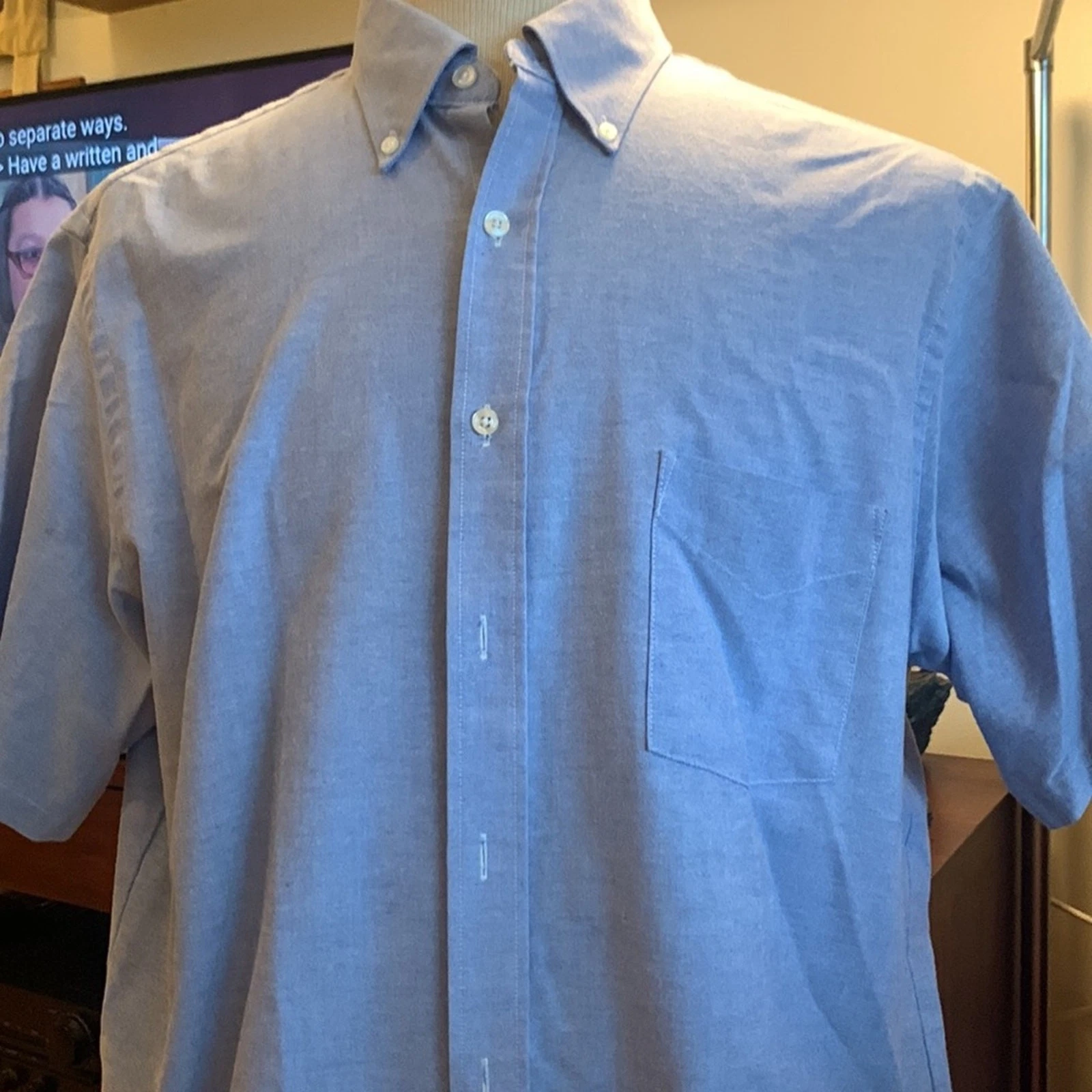 VANS Camicia VanHeu Oxford classica manica corta blu tessuto cotone buttondown