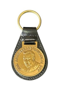 UAW Local 599 Flint 50th Anniversary Keychain 1939 Buick Century Union Made Vtg