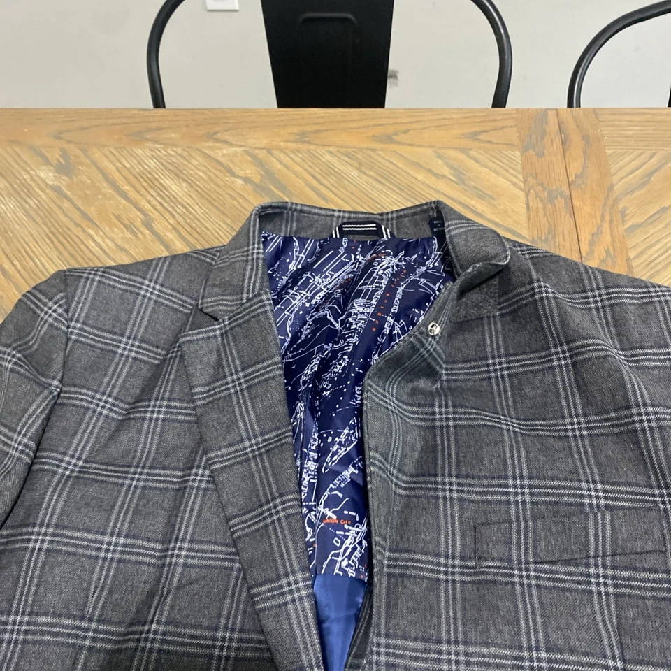 Nautica мужской размер 46R темно серый-BRANFORD мульти клетку блейзер 2 кнопки новый с Ярлыками новый - Изображение 4 из 4