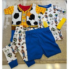 DISNEY PIXAR TOY STORY Matching Pajama Sets Bundle Lightweight Buzz Woody NWT 4T