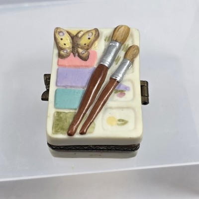 Vintage Hallmark M. Bastin Trinket Box  Caring People Paint Our Lives with Joy 