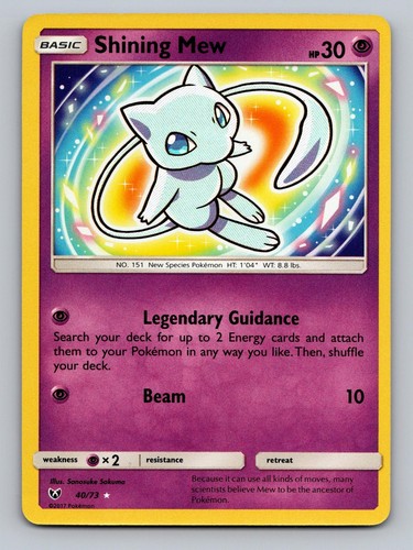 Shining Mew 40/73 Rare Shining Shining Legends Pokemon Holo Near Mint