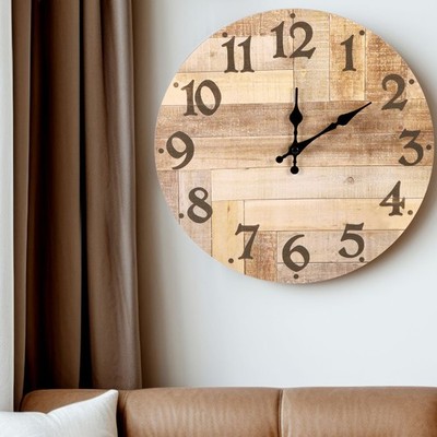 Wanduhr Uhr lautlos geräuschlos Vintage ohne Tickgeräusche 30cm Wand