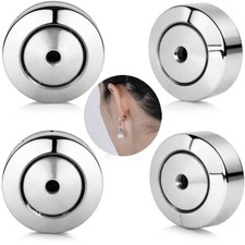 Earring Backs Replacements,4PCS Dics 8 8 3mm, A:White Gold-4pcs