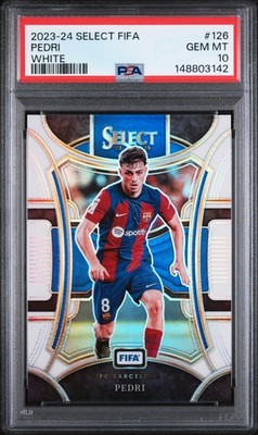 2023-24 PANINI SELECT FIFA WHITE #126 PEDRI 8/20 PSA 10