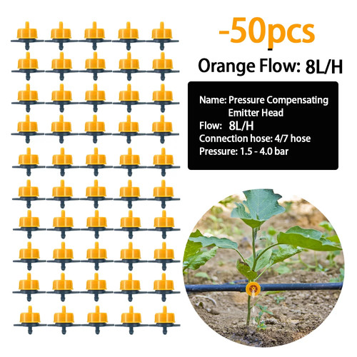 20/50Pcs 2L/4L/8L Pressure Compensating Drip Irrigation Tubing Emitters System - Picture 8 of 21