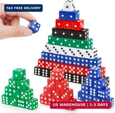 100pcs 16mm Game Bulk Dice Acrylic 6 Sided Dice Set for Casino Theme Party Casin