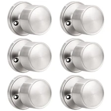 knobelite 6 Pack Dummy Knobs Satin Nickel Closet Door Knobs Single Side Non-T...