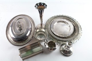 Vintage Silver Plate Tableware Assorted Inc Serving Platters & Tulip Vase 3990g