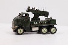 Vintage 1950's Yonezawa Japan Tin Friction U.S. Army Rocket Launcher Truck