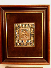 Antike Ikone Bronze Emaille orthodoxe/russisch aus ca.1850 - 1900