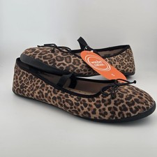 Wonder Nation Junior Cheetah Print Bow Ballet Flats w/Memory Foam NWT Size 5