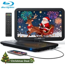 GOnavidio Blu-Ray Portable DVD Player with 15.4" 1920X1080 HD Screen HDMI Dolby