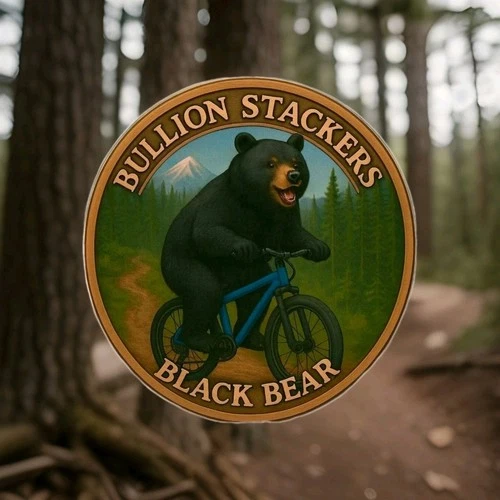 1oz Copper .999 Bullion Stackers Black Bear #3 Round Mintage 5,000 In Capsule