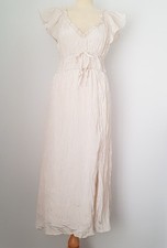 J.CREW Palermo Cream, Crinkled Summer Midi Dress - M