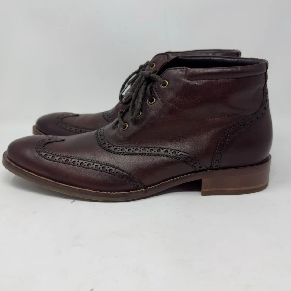 Cole Haan Liam Chukka II Wingtip Leather Ankle Boots Brown Size 11m - Image 3 of 4