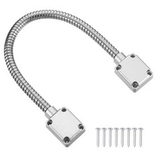 Armored Door Cords with Aluminum End Cap Set 16" Length 0.6" OD, Silver