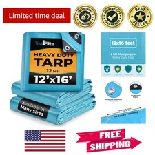 Durable 12 Mil Thick Heavy Duty Tarp - Waterproof and UV Resistant Outdoor Cover