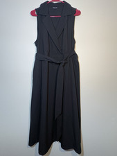 Torrid Black Sleeveless Midi Dress Wrap Style Tie Waist Pockets Plus Size