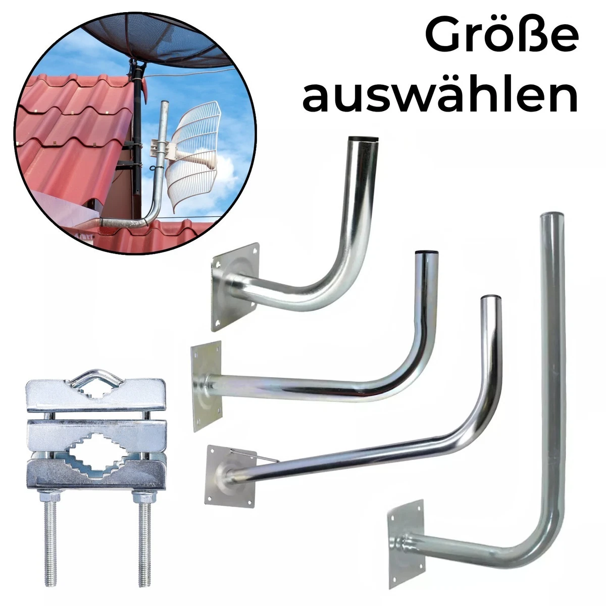 Palo per antenne alto 1500mm diametro 42mm in acciaio SEM 61201542