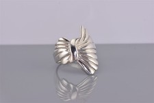 Sterling Silver 25mm Fanned Wavy Ribbon Wrap Statement Band Ring 925 Sz: 8