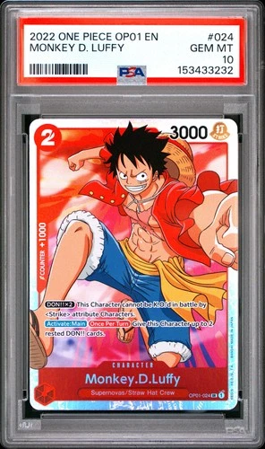 2022 ONE PIECE OP01-ROMANCE DAWN #024 MONKEY D. LUFFY PSA 10