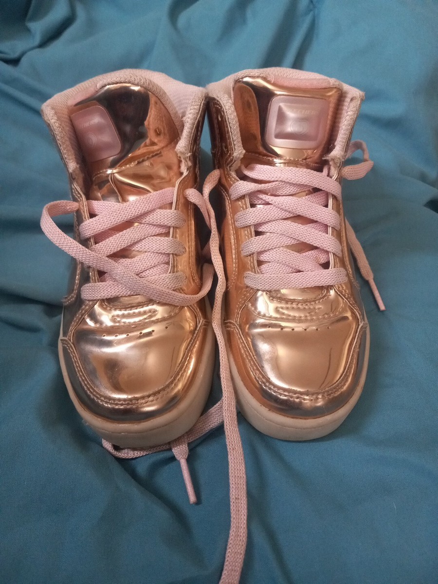 ENERGY LIGHTS By SKECHERS Girls Youth Size 12 Rose Gold High Top