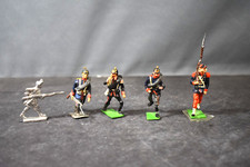 Lot of Five Vintage Lead Soldiers, Assorted. 2" Tall. Metal bases