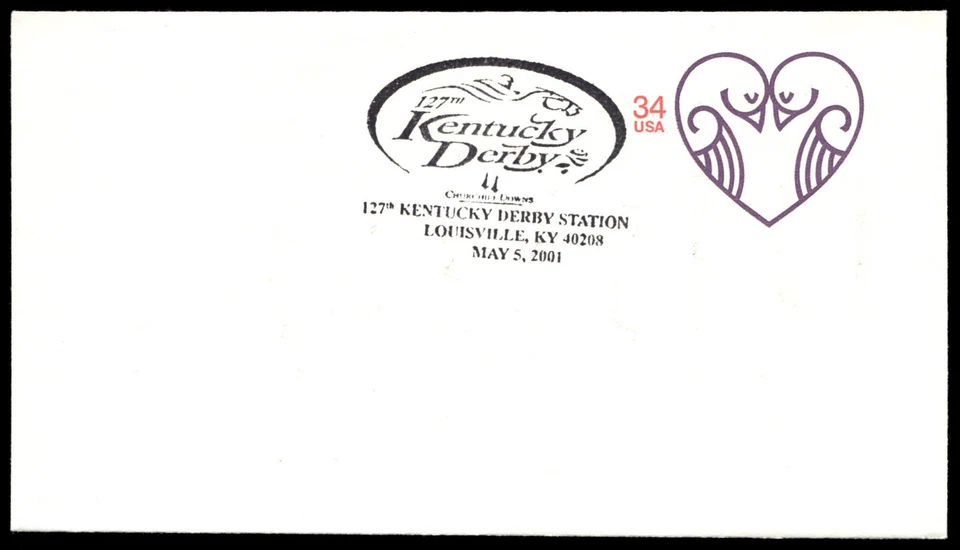 2001 US Love Letter 34¢ FDC Kentucky Derby Sation Churchill Downs Stamp - Image 3 of 4